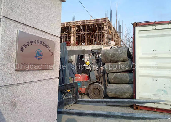 Qualidade Lançamento pneumático do certificado 1.8x12m Marine Rubber Airbags For Ship de DNV fábrica