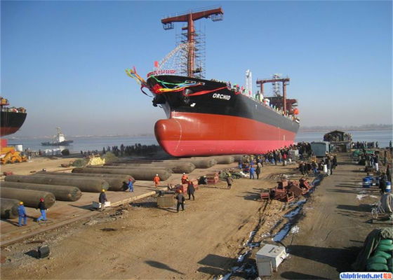 Qualidade ISO 14409 Certified Marine Rubber Airbag with 80 kPa Working Pressure and Natural Rubber Construction fábrica