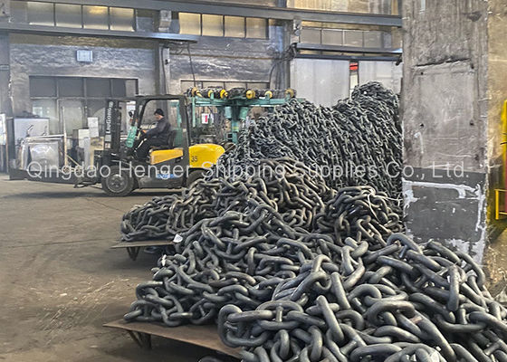Qualidade Corrente de âncora pintada preta Marine Anchor Chain da relação do parafuso prisioneiro fábrica
